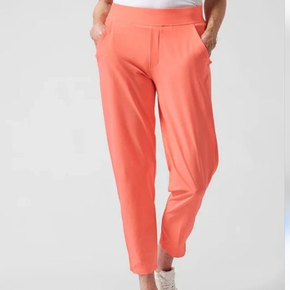 Athleta Women’s Brooklyn Coral/Sunbaked Clay Color Ankle Pants. Size 14.